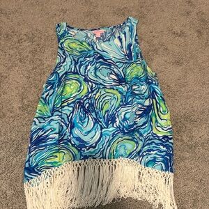 Lilly Pulitzer fringe top. Size 6